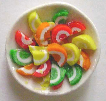 Dollhouse Miniature Plate Of Fruit Slices